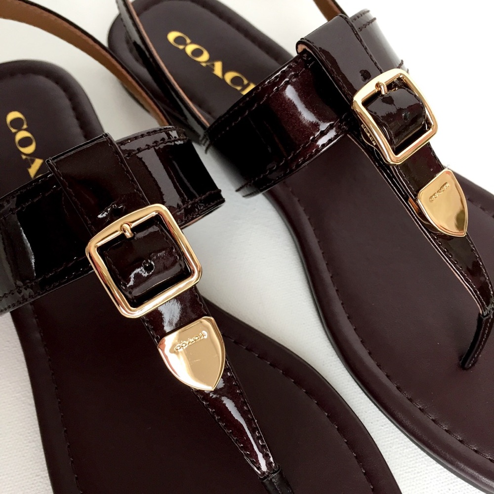 SALE New COACH Cassidy Leather Sandals - Picture 3 of 8